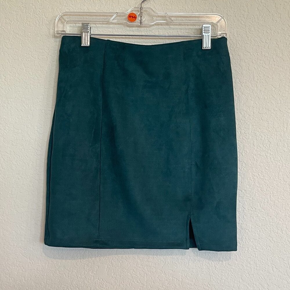originality Green Suede Mini Skirt